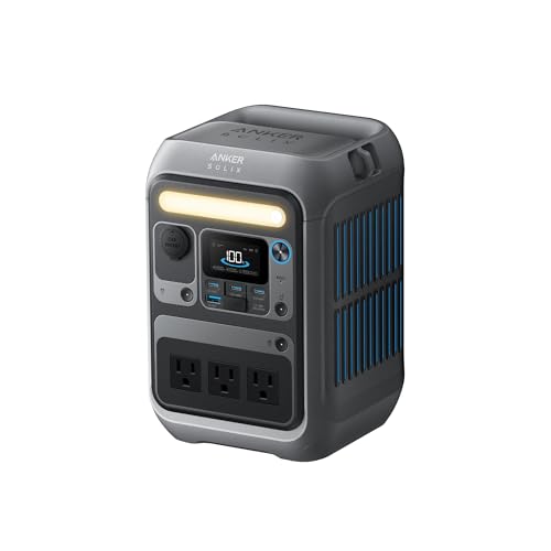 Anker Portable Power Station SOLIX C300, 288Wh LiFePO4 Battery, 300W (600W Surge) Solar Generator, 140W Two-Way Fast Charging, for Outdoor Camping, Traveling, and Emergencies (Solar Panel Optional)