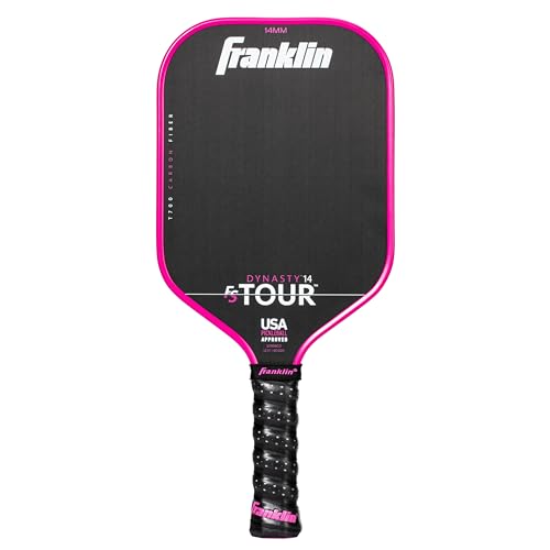 Franklin Sports Pro Pickleball Paddles - FS Tour Series Carbon Fiber Paddles - Official USA Pickleball (USAPA) Approved - Dynasty Pro Player - 14mm Polymer Core - Pink