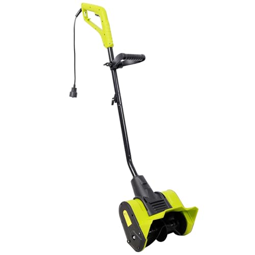 12-Inch Electric Snow Shovel with Dual Blade Auger, 10-Amp Corded Snow Thrower with 19 Ft Throw Distance, Adjustable Handle, Lightweight Snow Blower for Driveways, Walkways, Patios