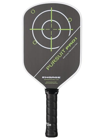 Engage Pursuit Pro1 Pickleball Paddle - Raw T700 Toray Carbon Fiber for Extreme Spin - MachPro Core for Maximum Power & Control (Alpine Lime, Standard Weight (8.0-8.3oz))
