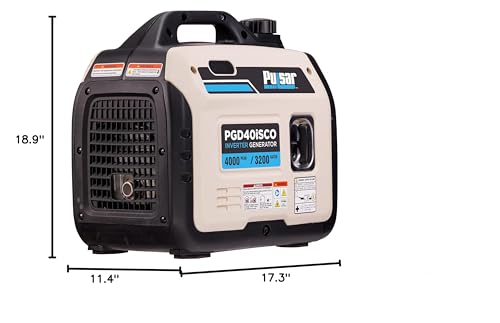 Pulsar PGD40ISCO Ultra Light Quiet 4000W Portable Gas Inverter Generator, white