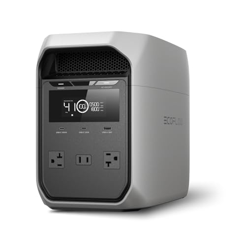 EF ECOFLOW Portable Power Station DELTA 3 Classic, 1024Wh LiFePO4 Battery, 1800W AC/100W USB-C Output, 1 Hr Fast Charge, Solar Generator for Home Backup, Camping & RVs (Solar Panel Optional)