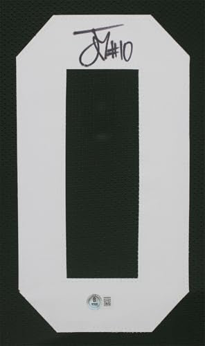 Jordan Love Autographed Green Green Bay Jersey - Beautifully Matted and Framed - Hand Signed and Certified Authentic by Beckett