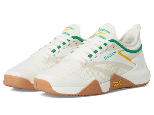 Reebok Women's Nano Court Womens Tennis Shoes, Pickleball Shoes for Women, Chalk/Alabaster/Upgrade Green, Women's Size 8.5