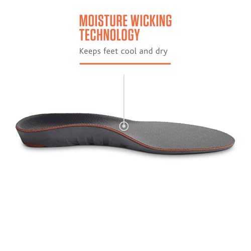 Sof Sole mens High Arch Performance Full-length Insole, Grey, 11-12.5 US