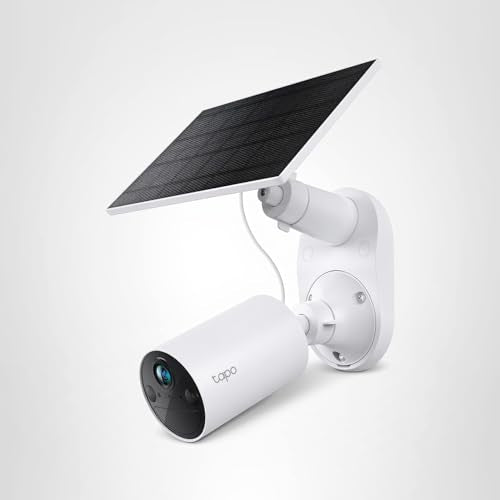 Tapo TP-Link SolarCam C402 Kit, Outdoor Battery Camera w/Solar Panel Base, Wireless, 1080P, Free Person Detection, SD/Cloud Storage, Color Night Vision, No Hub Needed, Works w/Alexa