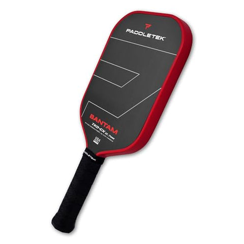 Paddletek Bantam TKO-CX 12.7mm Pickleball Paddles with Polymer Honeycomb Core - Unidirectional Carbon Fiber – Torsional Weighting & High Tack Performance Grip - USAPA Approved - 5.75 Inch Handle