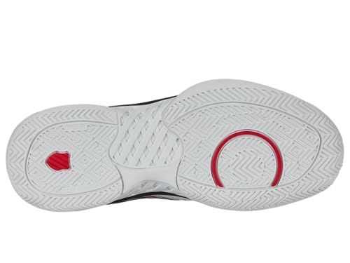 K-Swiss Men's Hypercourt Express 2 Tennis Shoe, White/Black/Mars Red, 13 W