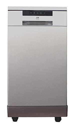 SPT SD-9263SSB 18″ Wide Portable Stainless Steel Dishwasher with ENERGY STAR, 6 Wash Programs, 8 Place Settings and Stainless Steel Tub