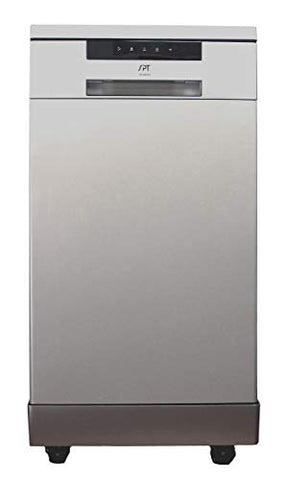 SPT SD-9263SSB 18″ Wide Portable Stainless Steel Dishwasher with ENERGY STAR, 6 Wash Programs, 8 Place Settings and Stainless Steel Tub