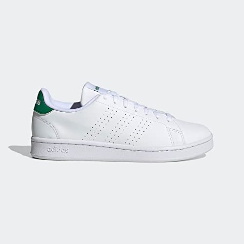 adidas Men's Advantage Racquetball Shoe, White/White/Green, 9