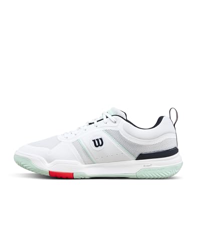WILSON Pickle Pro Men's Pickleball Shoe - White/Bay/Fiery Coral, Size 9.5