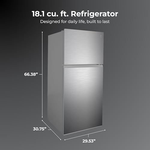 Kenmore 30 in. 18.1 cu. ft. Capacity Refrigerator/Freezer with Adjustable Glass Shelving, Humidity Control Crispers, Ice Maker, ENERGY STAR Certified, Fingerprint Resistant Stainless Steel