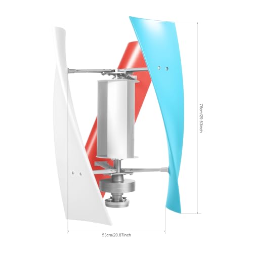 12V Wind Turbine, 400W Wind Power Generator Kit with Electromagnetism Controller, 3 Vertical Fiberglass Blades Wind Turbine Generator, 3-Phase Ac Permanent Magnet Generator for Mobile House, Boat