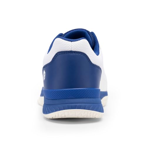FitVille Wide Pickleball Shoes for Men White Tennis Shoes Sneakers for All Court Racquetball Athletic Shoes for Racquet Sport | Arch Support & Wide Toe Box (10.5 Wide, Royal Blue & White)