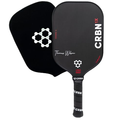 CRBN Pickleball - X Series Thomas Wilson Signature Edition Power Paddle - Carbon Fiber Pickleball Paddle with Foam Injected Edges for Expanded Sweet Spot (1X, 12mm)