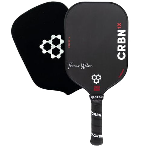 CRBN Pickleball - X Series Thomas Wilson Signature Edition Power Paddle - Carbon Fiber Pickleball Paddle with Foam Injected Edges for Expanded Sweet Spot (1X, 12mm)