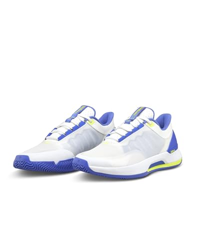 WILSON Intrigue Tour Women's Tennis Shoe - White/Amparo Blue/Safety Yellow, Size 8.5 US
