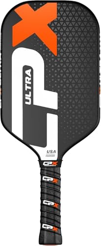 CPX Ultra Series Fiber-Reinforced Friction Surface Pickleball Paddle - 16mm Polypropylene Honeycomb Core, Lightweight for Speed (Black)