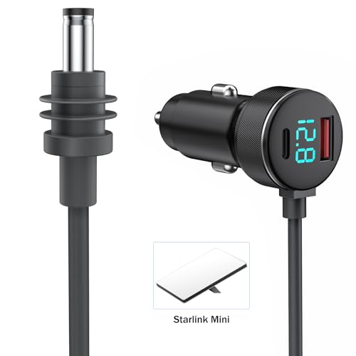 3-in-1 Starlink Mini Cable 10ft/3m, High Speed Charging USB C/USB A Ports, 12-48V Starlink mini car Charger to DC Cable Waterproof Accessorys