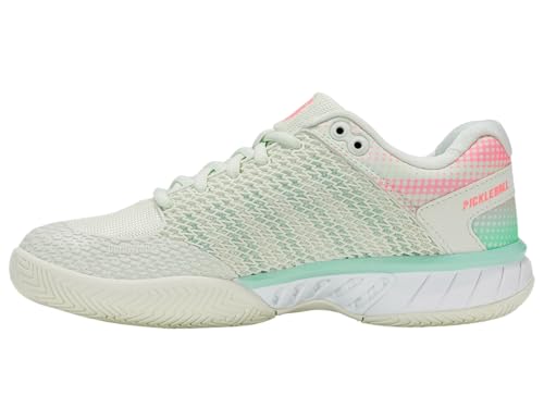 K-Swiss Women’s Express Light Pickleball Shoes – Lightweight Breathable Court Shoe, Stable Support, Durable Toe Protection, Ice/Honeydew/Neon Pastel Pink, 9 W