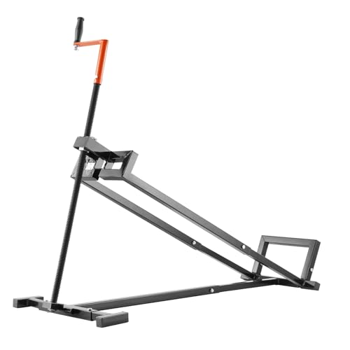 VEVOR Ride on Lawn Mower Lift Jack, 880 Lbs Weight Capacity, Telescopic Maintenance Jack with Crank Handle & Power Tool Handle, Foldable Lawn Tractor Lifter for Lawn Mowers and Garden Tractors, Black