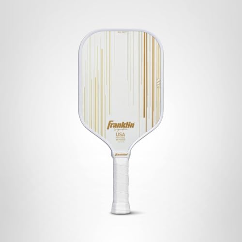 Franklin Sports Pro Pickleball Paddles - Signature Series Pro Paddle with MaxGrit Surface - USA Pickleball (USAPA) Tournament Approved - 16mm Polypropylene Core - Gold