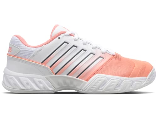 K-Swiss Women's Bigshot Light 4 Tennis Shoe, Peach Amber/White/Asphalt, 8 M