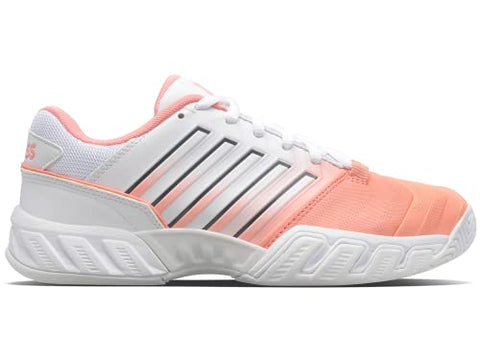 K-Swiss Women's Bigshot Light 4 Tennis Shoe, Peach Amber/White/Asphalt, 8 M