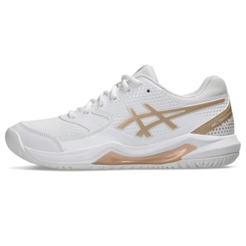 ASICS Women's Gel-Dedicate 8 Pickleball Shoes, 8.5, White/Champagne