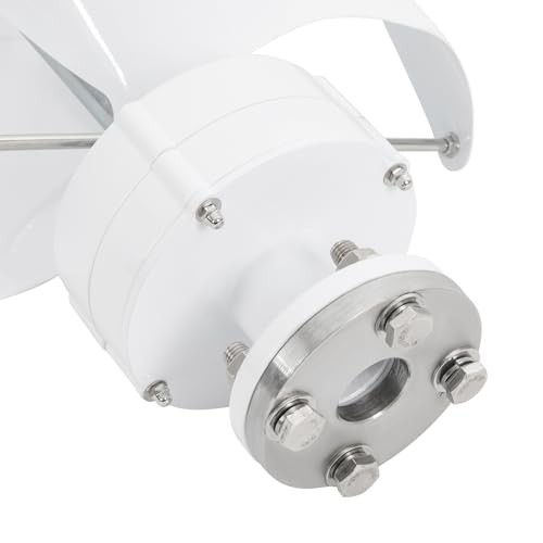Guehomm 100W Low-Noise Vertical Axis Wind Turbine Generator, 12V Wind Turbine, Permanent Magnet Generator with Controller, Aluminum Blades Wind Turbine Kit for Home Boats Street Lighting (White)