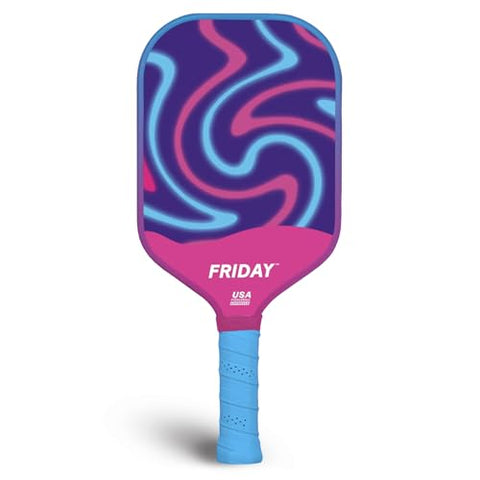 Friday Pickleball Paddle, USA Pickleball Approved, Durable Carbon Fiber, Thermoformed Unibody Design, Honeycomb Core, Gritty Surface for Spin (Vice, 1 Paddle)