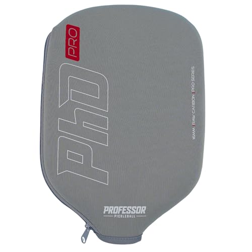 Professor PhD Pro Thermoformed Raw Carbon Fiber All Court Pickleball Paddle - Maximizes Spin and Power - Precision Honeycomb Core - USAPA Pickleball Approved