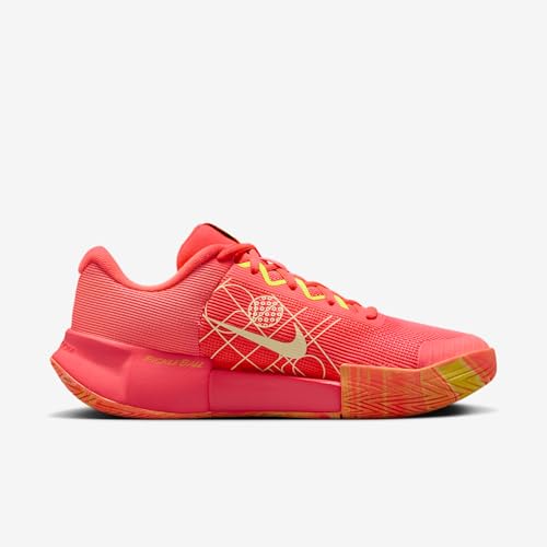 Nike Zoom Challenge Women's Pickleball Shoes (FQ4155-800, Hyper Orange/Volt/Medium Ash/Barely Volt) Size 7.5