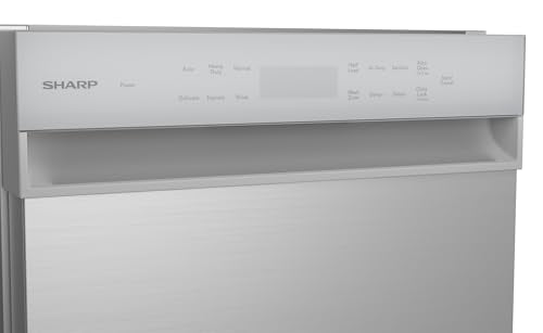 Sharp SDW4523MS 18-Inch Built-In Dishwasher, Stainless Steel, 47 dB, Third Rack, 8 Place Settings, 6 Wash Cycles