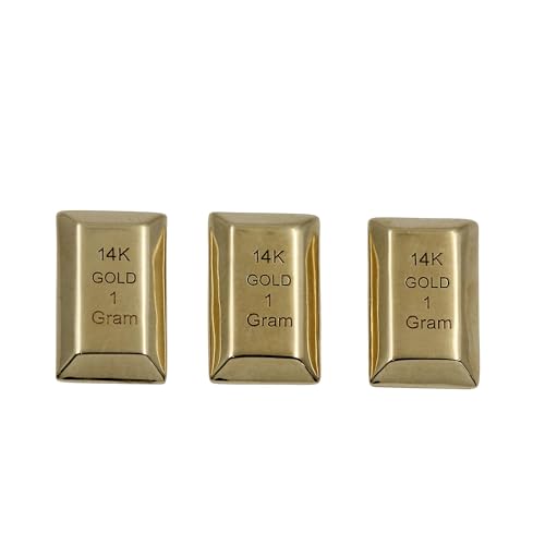 SHOP WGS (Set of 3-3 Gram) 1 Gram Gold Bar 14K Yellow Gold Bullion Bars for Collectible & Value Storage Gifts for Him & Her