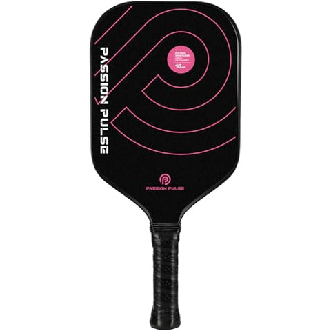 Pickleball Paddles 2025,Raw Carbon Fiber Surface（CFS） 16mm T700 High Grit & Spin, V6 Pro Pickle Ball Paddles Designed for Ultimate Spin & Consistency- Cute Pickleball Paddle (Black & Pink)