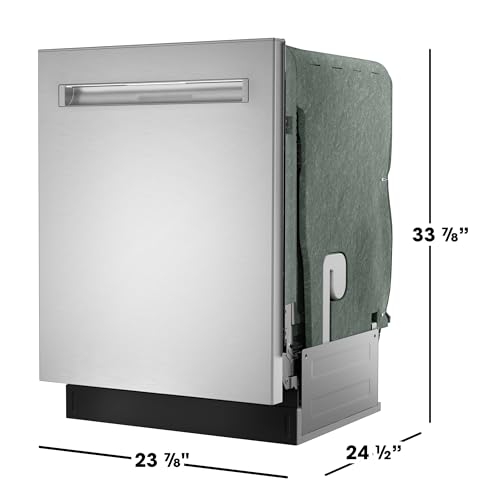 Sharp SDW6726MS 24-inch Stainless Steel Dishwasher, 47 dB Library Quiet, Third Rack, Power Wash Sprayer, 12 Place Settings,