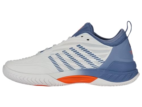 K-Swiss Men's Hypercourt Supreme 2 Tennis Shoe, Lucent White/Infinity/Scarlet Ibis, 8.5 M