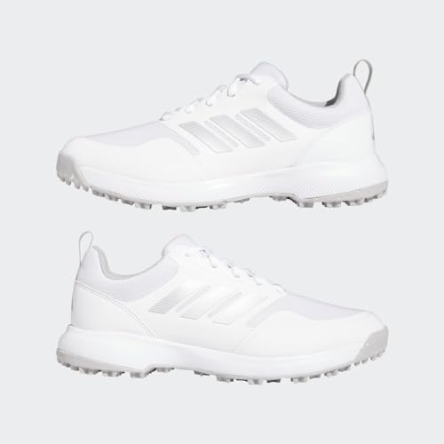 adidas Women's Tech Response Spikeless 3.0 Golf Shoes, Footwear White/Grey Two/Silver Metallic, 7.5