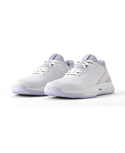 WILSON Intrigue Pro Women's Tennis Shoe - White/Lavender Blue/Silver, Size 9 US