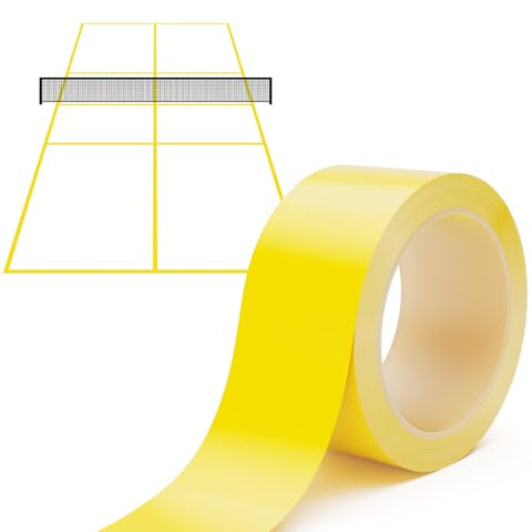 Pickleball Court Tape Outdoor Yellow Marking Line - 212 ft x 2 in Full Size Court Floor Sports Marking Tape for Pickle Ball, Tennis, Badminton, Car Park, Backyard, Water-Resistant & Tear Resistant
