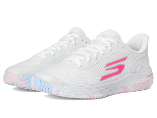 Skechers Women's Pickleball Viper Court Pro 2.0 Sneaker, White/Multi, 8 Medium