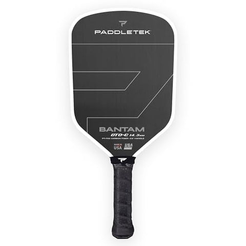 Paddletek Bantam GTO-C 14.3mm Hybrid Pickleball Paddle – Raw Carbon Fiber Face – Aerodynamic Tapered Shape – Polymer Core – 16.25" x 7.75" – 5.5 inch Handle – UPA-A & PBCoR .43 Certified – Made in USA