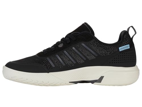 K-Swiss Women's Ultra Court Pickleball Shoe, Black/Snow White/Asphalt, 9 M