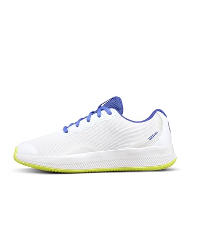 WILSON Intrigue Lite Women's Tennis Shoe - White/Amparo Blue/Safety Yellow, Size 9.5 US