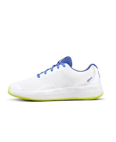WILSON Intrigue Lite Women's Tennis Shoe - White/Amparo Blue/Safety Yellow, Size 10 US