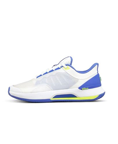 WILSON Intrigue Tour Women's Tennis Shoe - White/Amparo Blue/Safety Yellow, Size 8.5 US