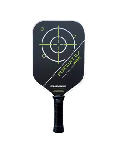 Engage Pursuit Pro EX Pickleball Paddle – Widebody Shape, Raw T700 Toray Carbon Fiber Face, 13mm Control Pro “Black” Core (Alpine Lime, Lite (7.5-7.8oz))