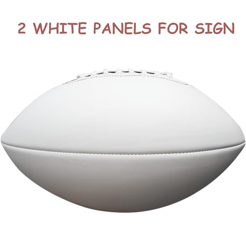 EaciTown Full Size 12 Inch Autograph American Football with 2 White Panels Customized Trophy for Rugby Game Graduation Signing